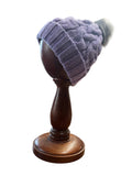 8 Ply Chunky Cable Lambswool Beanie with Faux Fur Pompom - Caledonia Lifestyle Peebles
