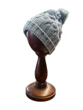 8 Ply Chunky Cable Lambswool Beanie with Faux Fur Pompom - Caledonia Lifestyle Peebles