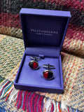 Heathergems Silver Plated Round Cufflinks Caledonia Lifestyle Peebles
