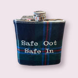 Peebles Tartan Hip Flask - Safe Oot Safe In Caledonia Lifestyle Peebles