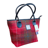 Harris Tweed Bag - Scarlet Red Tartan Caledonia Lifestyle Peebles