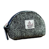 Harris Tweed Coin Purse - Black/Grey Herringbone Caledonia Lifestyle Peebles