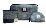 Harris Tweed Coin Purse - Black/Grey Herringbone Caledonia Lifestyle Peebles
