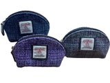 Harris Tweed Coin Purse - Peacock Blue Melange Caledonia Lifestyle Peebles