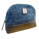 Harris Tweed Cosmetic Bag - Peacock Blue Melange Caledonia Lifestyle Peebles