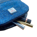 Harris Tweed Cosmetic Bag - Peacock Blue Melange Caledonia Lifestyle Peebles