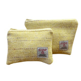 Harris Tweed Make-up Bag - Pastel Lemon Stripe Caledonia Lifestyle Peebles
