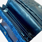 Harris Tweed Purse - Denim Blue Windowpane Check Caledonia Lifestyle Peebles