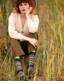 Ladies Fair Isle Short Socks - Ivy Green Caledonia Lifestyle Peebles