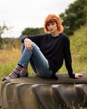 Ladies Fair Isle Short Socks - Navy Caledonia Lifestyle Peebles