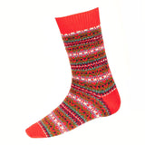 Men's Fair Isle Socks - Tartan Red Caledonia Lifestyle Peebles
