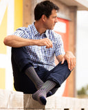 Men's Houndstooth Casual Socks - Navy Caledonia Lifestyle Peebles