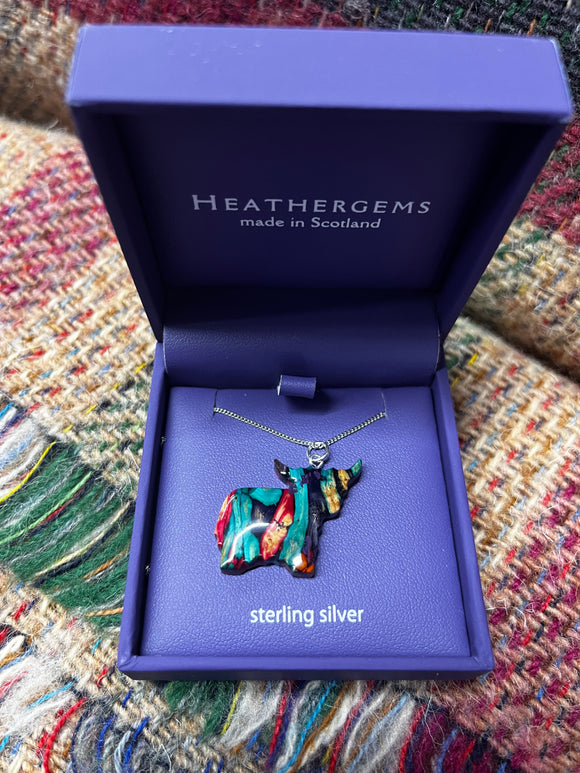 Heathergems - Sterling Silver Highland Coo Necklace Caledonia Lifestyle Peebles