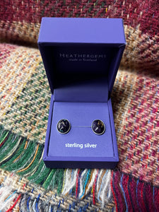 Heathergems - Sterling Silver Oval Stud Earrings Caledonia Lifestyle Peebles