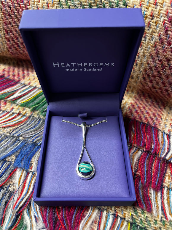 Heathergems Silver Plated Long Teardrop Necklace