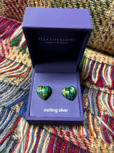 Heathergems Sterling Silver Heart Stud Earrings