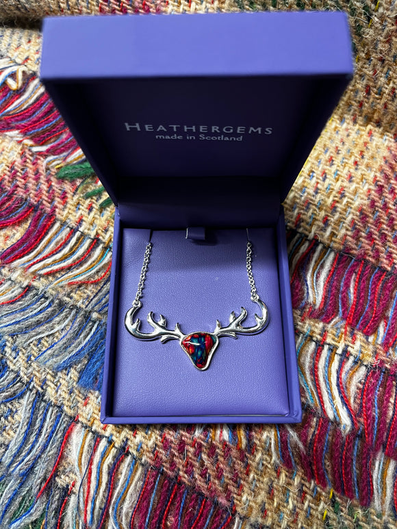 Heathergems Silver Plated Stag Necklace