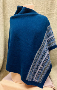 Lambswool Fairisle Poncho by Teviot Knitwear Caledonia Lifestyle Peebles