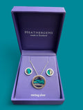 Heathergems 2 Piece Set Sterling Silver - Circle Earrings and Necklace Caledonia Lifestyle Peebles