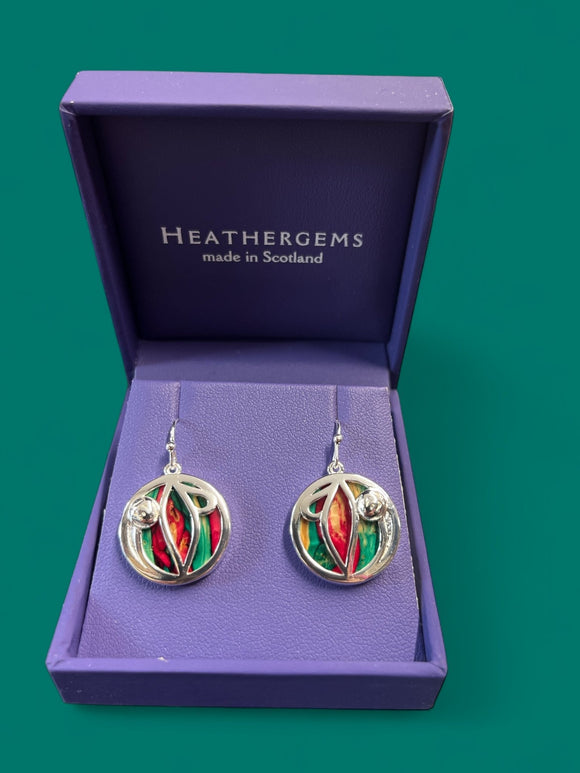 Heathergems - Charles Rennie Mackintosh Sliver Plated Earrings Caledonia Lifestyle Peebles