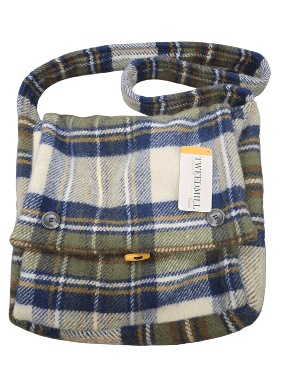 Muted Blue Dress Stuart Pure New Wool Tartan Shoulder & Crossbody Bag - Caledonia Lifestyle Peebles
