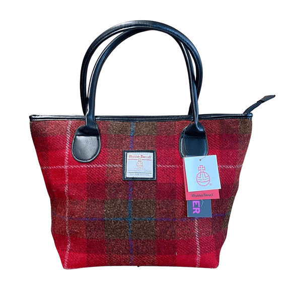 Harris Tweed Bag - Scarlet Red Tartan Caledonia Lifestyle Peebles