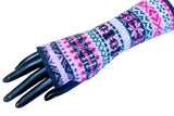 Fair Isle Knit Lambswool Wrist Warmers - Lush Pink Caledonia Lifestyle Peebles