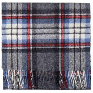 Grey Stewart Tartan Lambswool Scarf Caledonia Lifestyle Peebles