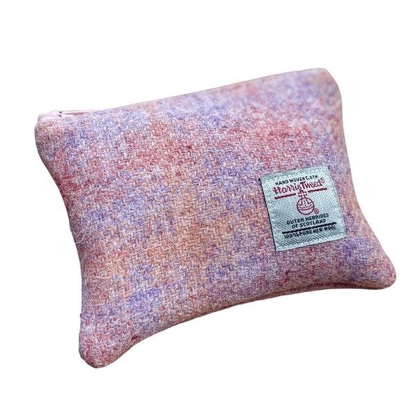 Harris Tweed Coin Purse - Pastel Pink Check Caledonia Lifestyle Peebles