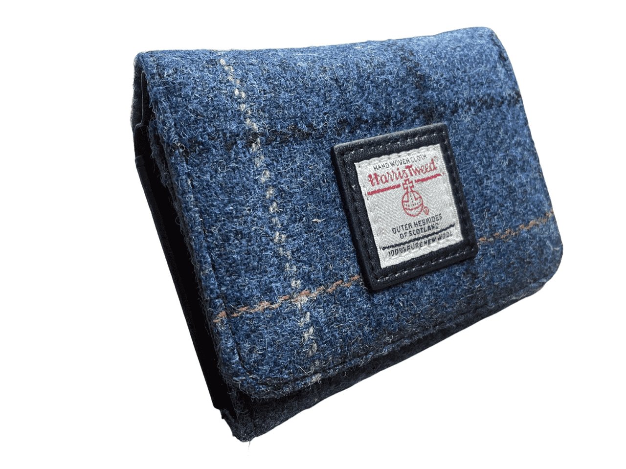 Harris Tweed Purse Denim Blue Windowpane Check Caledonia