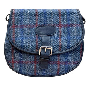 Harris Tweed Saddle Bag - Grey Check - Caledonia Lifestyle Peebles