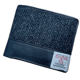 Harris Tweed Wallet - Charcoal Grey Herringbone Caledonia Lifestyle Peebles
