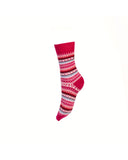 Ladies Fair Isle Short Socks - Fushia Caledonia Lifestyle Peebles