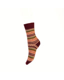 Ladies Fair Isle Short Socks - Mulberry Caledonia Lifestyle Peebles
