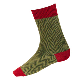 Men's Herringbone Socks - Brick Red Caledonia Lifestyle Peebles