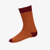 Men's Houndstooth Casual Socks - Burgundy Caledonia Lifestyle Peebles