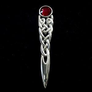 Pewter Celtic Knot Kilt Pin - Red Stone Caledonia Lifestyle Peebles