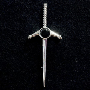 Pewter Sword Kilt Pin - Black Stone Caledonia Lifestyle Peebles