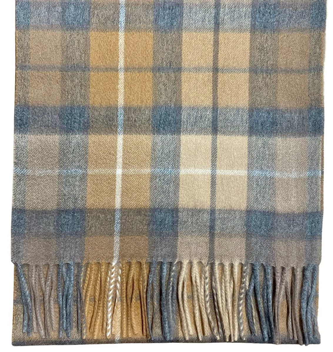 Pure Cashmere Scarf - Natural Buchanan Tartan - Caledonia Lifestyle Peebles